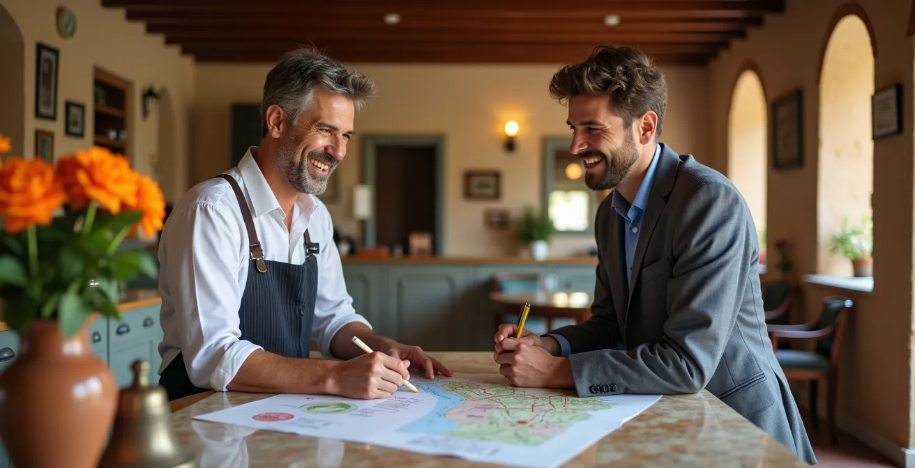 Hotelrezeption mit persönlicher Atmosphäre, wo Mitarbeiter individuell auf Gäste eingehen