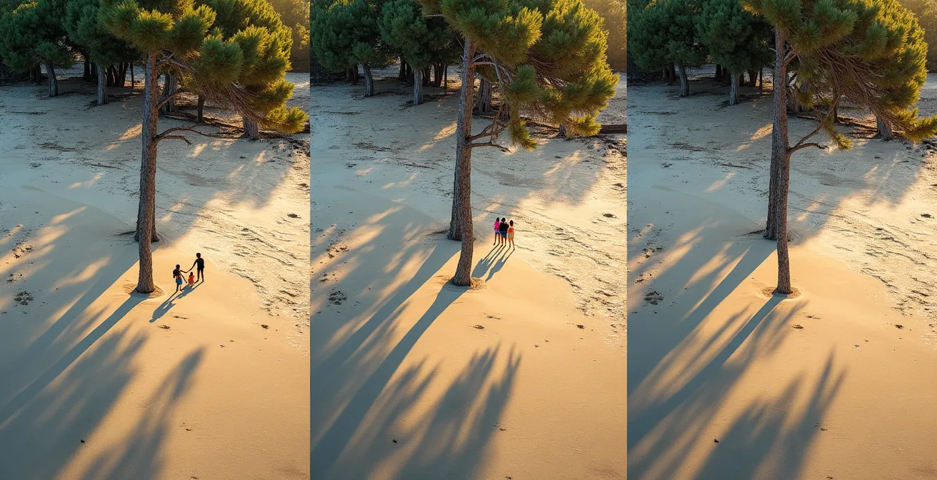 Zeitrafferdarstellung der Schattenbewegung am Strand von Playa de Muro