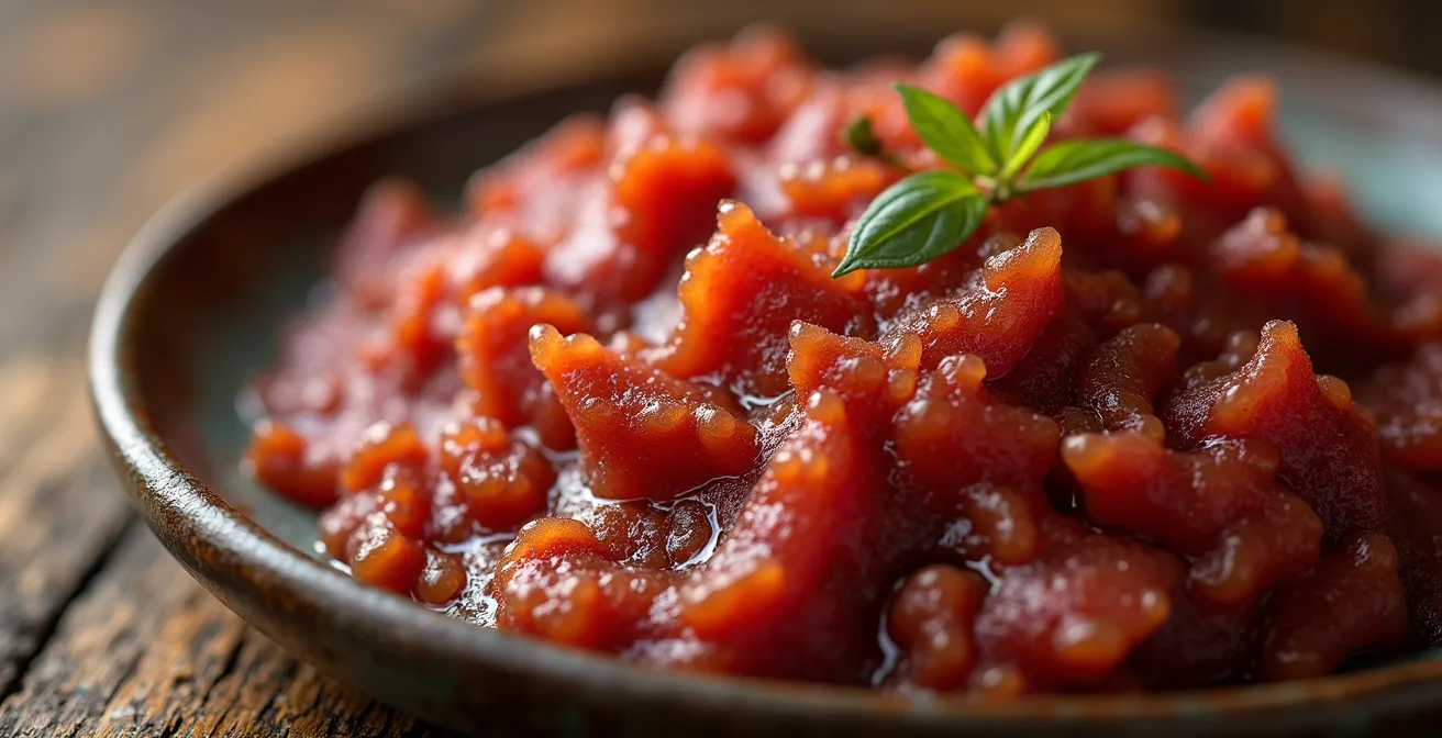 Nahaufnahme von authentischer Sobrassada de Porc Negre mit charakteristischer Textur