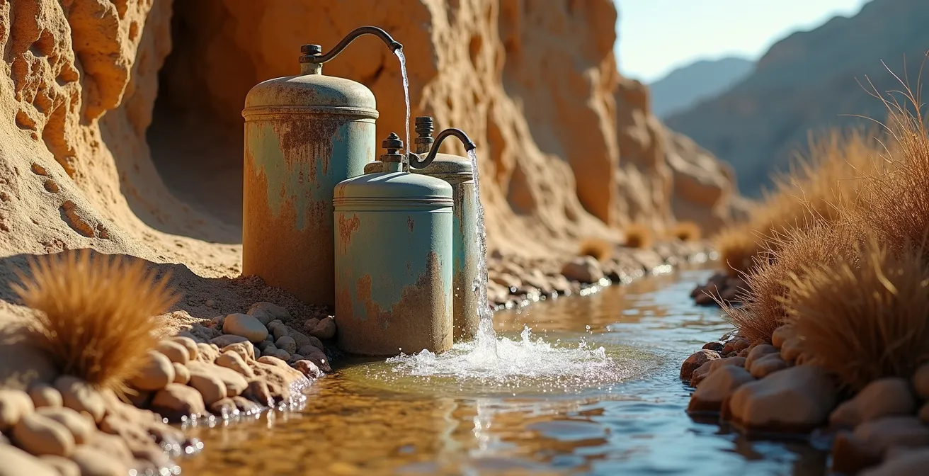 Wassermanagement-System für Expeditionen im trockenen Karstgelände